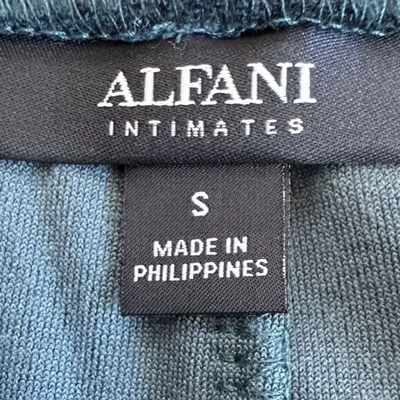 Alfani Intimates Women"s Velvet Drawstring Dark Teal Sweatpants, size Small - Picture 2 of 12